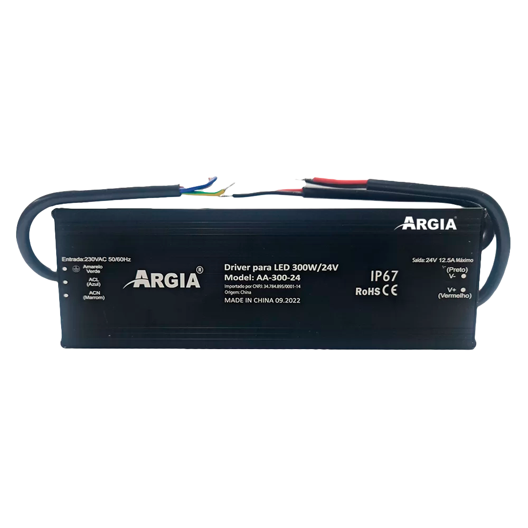 Driver AA 300W 24V 220V Blindada IP67 (fonte para Led) - Sem fundo