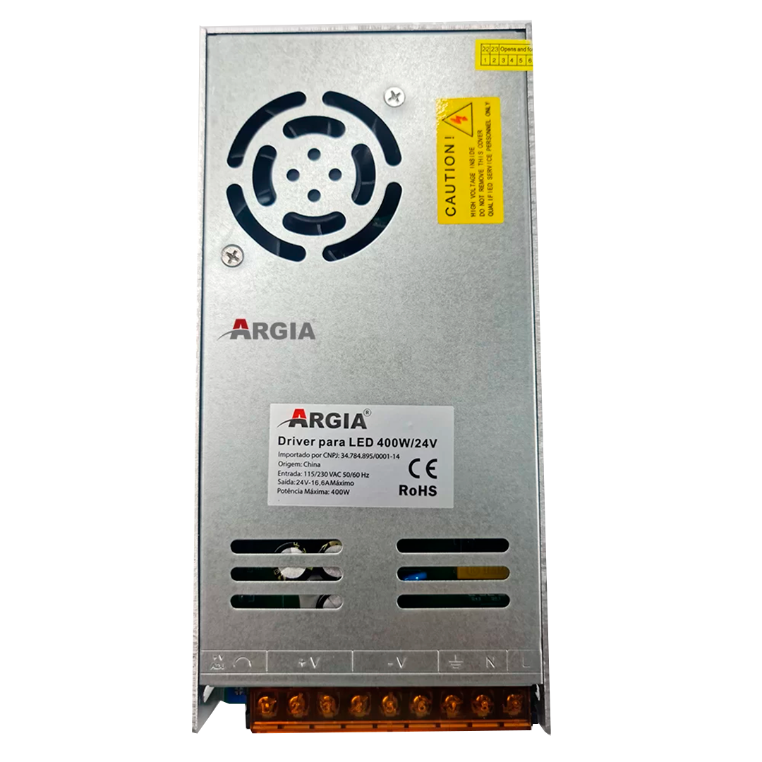 Driver APS 400W(16,67A) 24V Bivolt Aberta IP20 (fonte para Led) - sem fundo