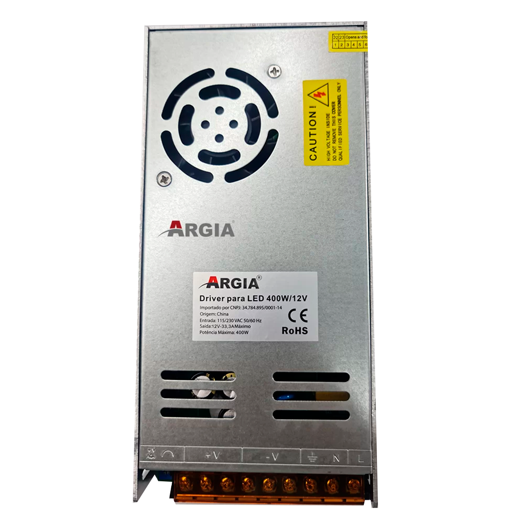 Driver APS 400W(33,33A) 12V Bivolt Aberta IP20 (fonte para Led) - sem fundo